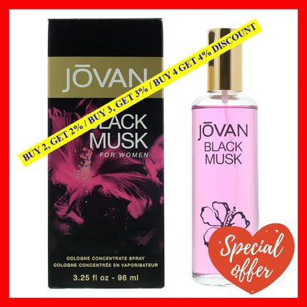 Jovan Black Musk By For Women - 3.25 Oz Cologne Concentrate Spray