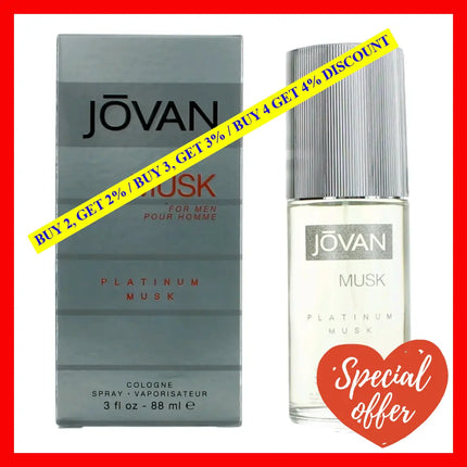 Jovan Platinum Musk By 3 Oz Eau De Cologne Spray For Men