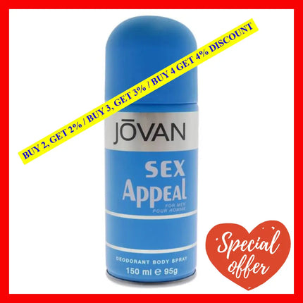 Jovan Sex Appeal By For Men - 5 Oz Deodorant Body Spray