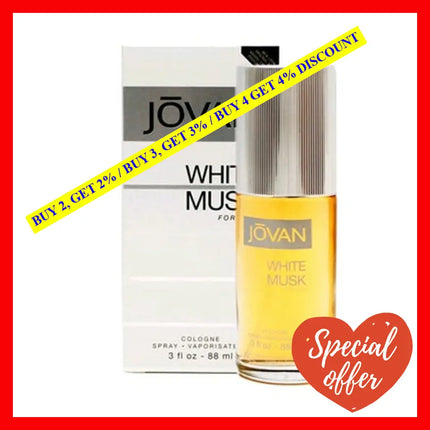 Jovan White Musk By Coty 3 Oz Cologne Spray For Men