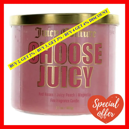 Juicy Couture 14.5 Oz Soy Wax Blend 3 Wick Candle - Choose