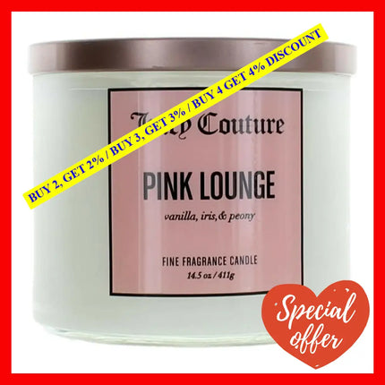 Juicy Couture 14.5 Oz Soy Wax Blend 3 Wick Candle - Pink Lounge