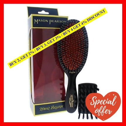 Junior Mixture Bristle And Nylon Brush - Bn2 Dark Ruby By Mason Pearson For Unisex 2 Pc Hair