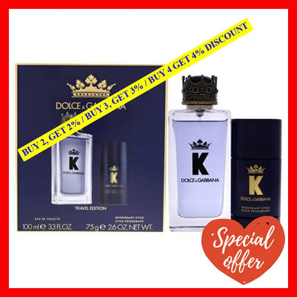 K By Dolce And Gabbana For Men - 2 Pc Gift Set 3.3Oz Edt Spray 2.6Oz Deodorant Stick