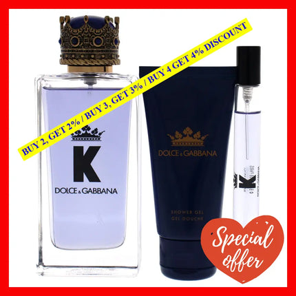 K By Dolce And Gabbana For Men - 3 Pc Gift Set 3.3Oz Edt Spray 1.6Oz Shower Gel 0.33Oz