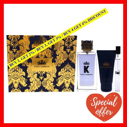 K By Dolce And Gabbana For Men - 3 Pc Gift Set 3.3Oz Edt Spray 1.6Oz Shower Gel 0.33Oz