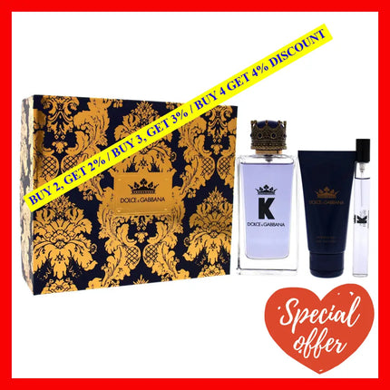 K By Dolce And Gabbana For Men - 3 Pc Gift Set 3.3Oz Edt Spray 1.6Oz Shower Gel 0.33Oz