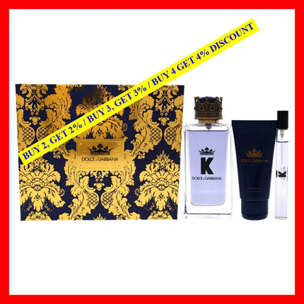 K By Dolce And Gabbana For Men - 3 Pc Gift Set 3.3Oz Edt Spray 1.6Oz Shower Gel 0.33Oz (Copy)