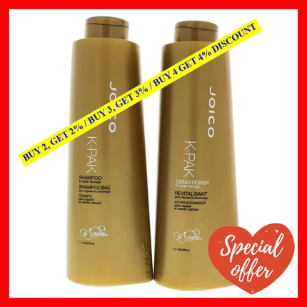 K-Pak Reparair Damage Kit By Joico For Unisex - 2 Pc 33.8 Oz Shampoo Conditioner