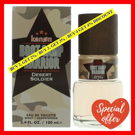 Kanon Boot Camp Warrior Desert Soldier By 3.4 Oz Eau De Toilette Spray For Men