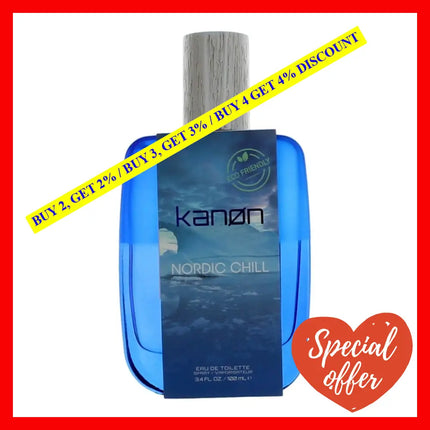 Kanon Nordic Chill By 3.4 Oz Eau De Toilette Spray For Men