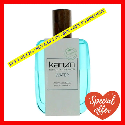 Kanon Nordic Elements Water By 3.4 Oz Eau De Toilette Spray For Men