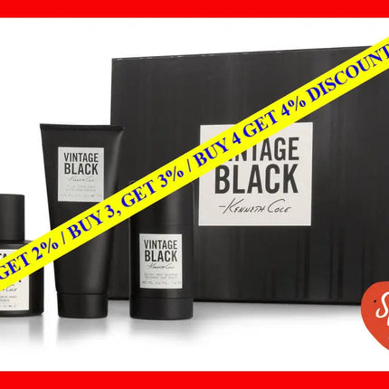 Kenneth Cole Black By For Men - 3 Pc Gift Set 3.4Oz Edt Spray After Shave Balm 2.6Oz Deodorant Stick