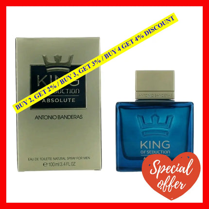 King Of Seduction Absolute By Antonio Banderas 3.4 Oz Eau De Toilette Spray For Men