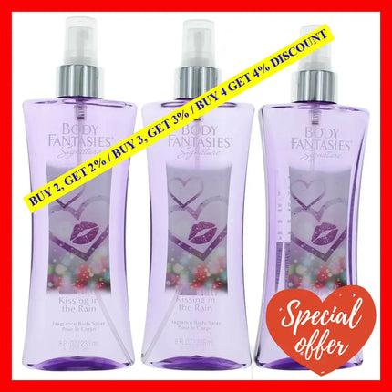 Kissing In The Rain By Body Fantasies 3 Pack 8 Oz Fragrance Spray For Women