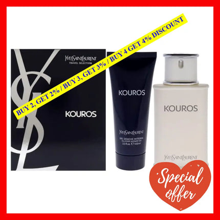 Kouros By Yves Saint Laurent For Men - 2 Pc Gift Set 3.3Oz Edt Spray Hair And Body Wash