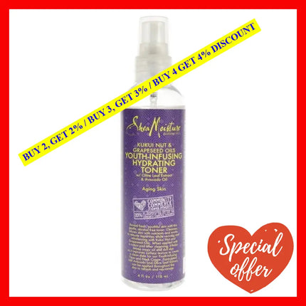 Kukui Nut & Grapeseed Oils Youth-Infusing Hydrating Toner By Shea Moisture For Unisex - 4 Oz