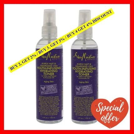 Kukui Nut & Grapeseed Oils Youth-Infusing Hydrating Toner - Pack Of 2 By Shea Moisture For Unisex 4