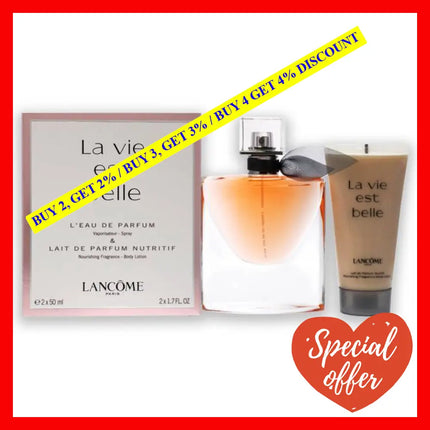 La Vie Est Belle By Lancome For Women - 2 Pc Gift Set 1.7Oz Leau De Parfum Natural Spray Body Lotion