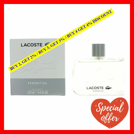 Lacoste Essential By 4.2 Oz Eau De Toilette Spray For Men