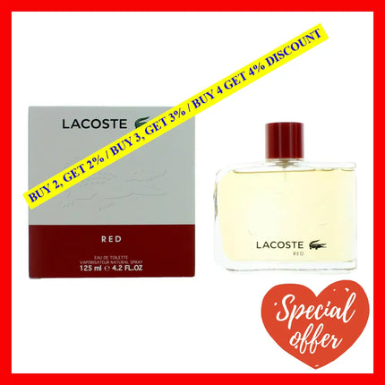 Lacoste Red By 4.2 Oz Eau De Toilette Spray For Men