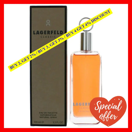 Lagerfeld Classic By Karl 3.3 Oz Eau De Toilette Spray For Men