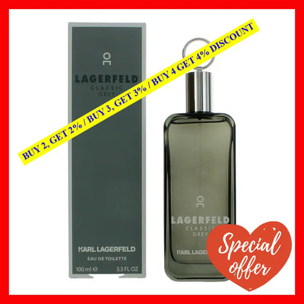 Lagerfeld Classic Grey By Karl 3.3 Oz Eau De Toilette Spray For Men