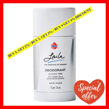 Laila Geir Ness Deodorant - With Green Tea And Lemongrass Extracts Alcohol Aluminum Free For