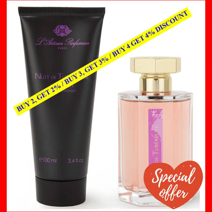 L’artisan Nuit De Tubereuse 2 Pcs Set: 3.4 Eau Parfum Spray + Body Lotion