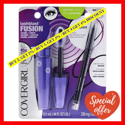 Lash Blast Fusion Mascara And Perfect Point Plus Eye Pencil By Covergirl For Women - 2 Pc 0.44Oz