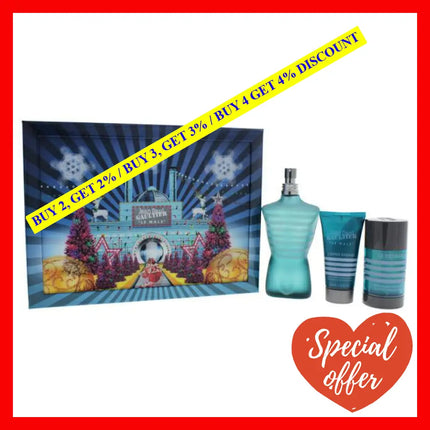 Le Male By Jean Paul Gaultier For Men - 3 Pc Gift Set 4.2Oz Edt Spray 1.6Oz Soothing After Shave