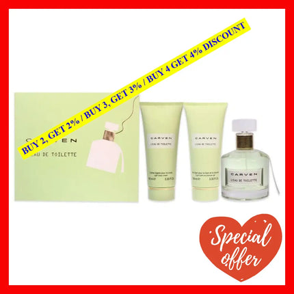 Leau De Toilette By Carven For Women - 3 Pc Gift Set 3.33Oz Edt Spray Light Body Cream Ligth Bath