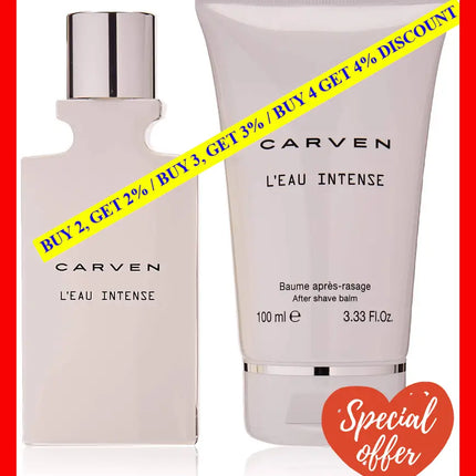 Leau Intense By Carven For Men - 2 Pc Gift Set 1.66Oz Edt Spray 3.33Oz After Shave Balm