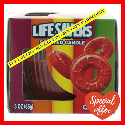 Life Savers Scented Candle 3 Oz Jar - Cherry