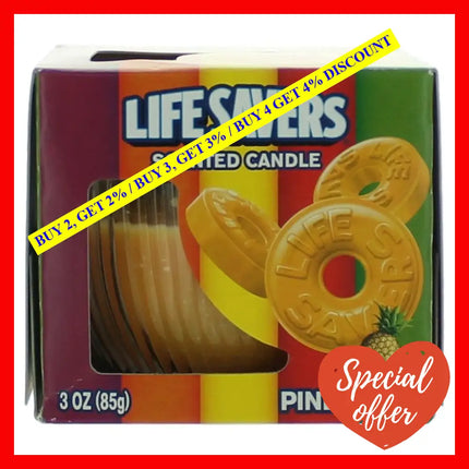 Life Savers Scented Candle 3 Oz Jar - Pineapple