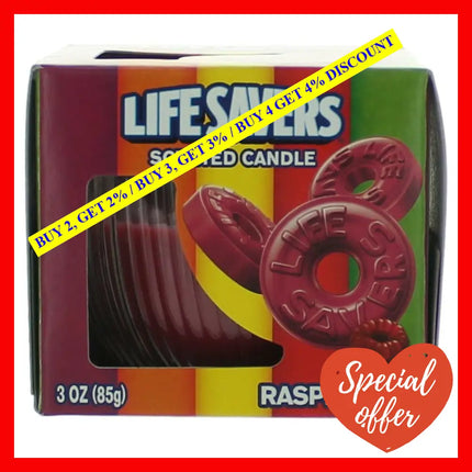 Life Savers Scented Candle 3 Oz Jar - Raspberry