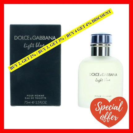 Light Blue By Dolce & Gabbana 2.5 Oz Eau De Toilette Spray For Men