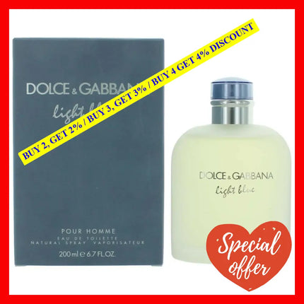 Light Blue By Dolce & Gabbana 6.7 Oz Eau De Toilette Spray For Men