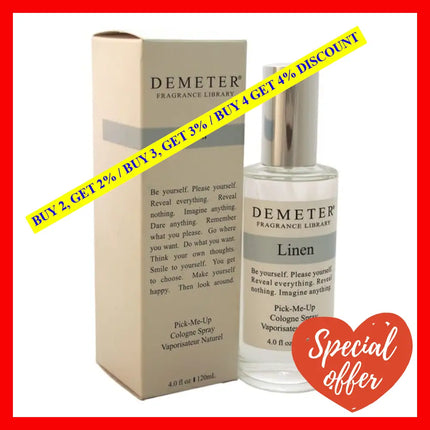 Linen By Demeter For Unisex - 4 Oz Cologne Spray