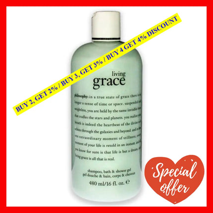 Living Grace Shampoo Bath & Shower Gel By Philosophy For Unisex - 16 Oz