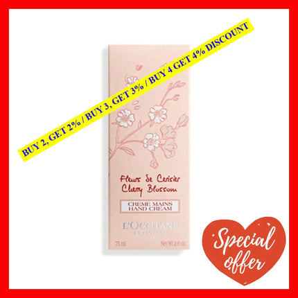 L’occitane Cherry Blossom Hand Cream 75Ml | Luxury Nourishing For Dry Skin Enriched With Shea Butter