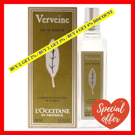 L’occitane Refreshing Verbena Eau De Toilette Enriched With Organic 3.3 Fl Oz