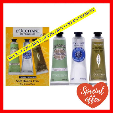 L’occitane Soft Hands Trio By 3 Piece Travel Set For Unisex