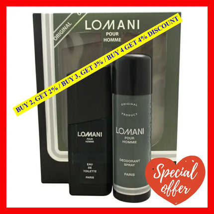 Lomani By For Men - 2 Pc Gift Set 3.3Oz Edt Spray 6.6Oz Deodorant