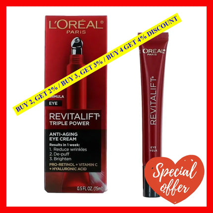 L’oreal Revitalift Triple Power By.5 Oz Anti-Aging Eye Cream