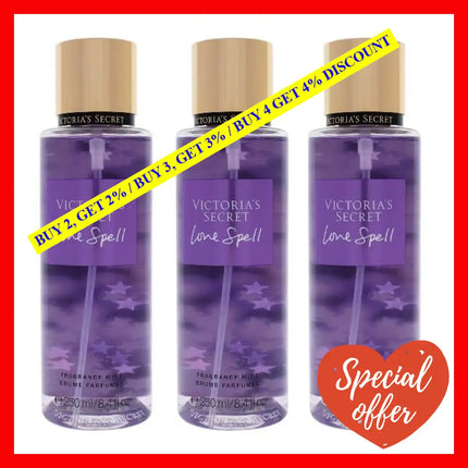 Love Spell By Victorias Secret For Women - 8.4 Oz Fragrance Mist Pack Of 3