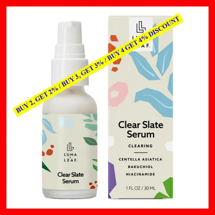 Luma & Leaf Clear Slate Serum By 1 Oz Bakuchiol + Aloe Clearing