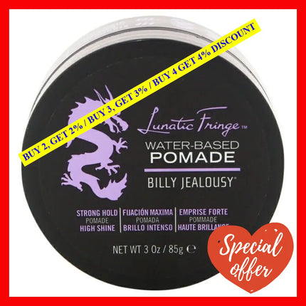 Lunatic Fringe Water-Based Pomade By Billy Jealousy For Men - 3 Oz