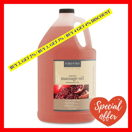 Luxury Spa Hydrating Massage Oil - Pomegranate And Fig By Cuccio Naturale For Unisex 1 Gallon