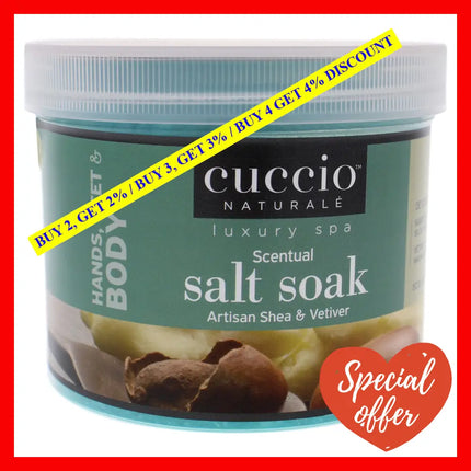 Luxury Spa Scentual Salt Soak - Artisan Shea And Vetiver By Cuccio Naturale For Unisex 29 Oz Bath